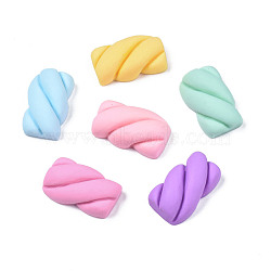 Opaque Resin Decoden Cabochons, Play Food, Imitation Food, Marshmallow, Mixed Color, 23~24x14~15x8~9mm(CRES-S307-042)