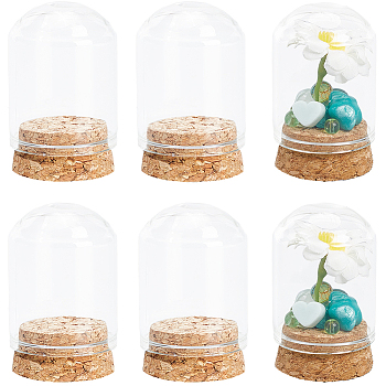 Clear Glass Dome Cover, Decorative Display Case, Cloche Bell Jar Terrarium with Cork Base, Clear, 2.95x4.7cm, Inner Diameter: 2.5cm, Capacity: 18ml(0.61fl. oz), 20pcs/box