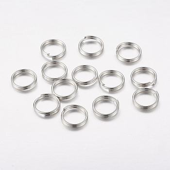 Iron Split Rings, Double Loops Jump Rings, Cadmium Free & Lead Free, Platinum, 8x1.4mm, about 6.6mm inner diameter, about 7000pcs/1000g