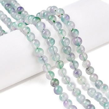 Dyed Natural White Jade Beads Strands, Two Tone, Round, Azure, 6x6mm, Hole: 0.9mm, about 61~65pcs/strand, 14.65~15.2''(37.2~38cm)