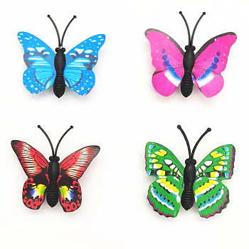 PVC Push Pins, Map Tacks Marking Pins, for Photos Wall, Maps, Bulletin Board or Corkboards, Butterfly, Mixed Color, 40x40mm, Pin: 8mm, 30pcs/bag