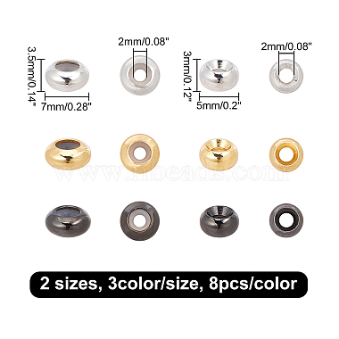 CHGCRAFT 48Pcs 2 Sizes Brass Beads(KK-CA0001-46)-2