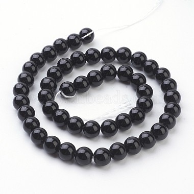 Chapelets de perles en pierre noire synthétique(X-GSR4mmC044)-3
