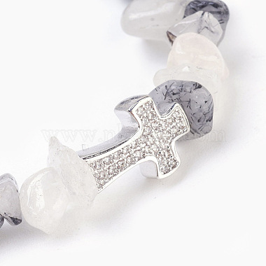 Bracelets extensibles en perles de quartz rutiles naturelles(BJEW-JB03926-02)-2