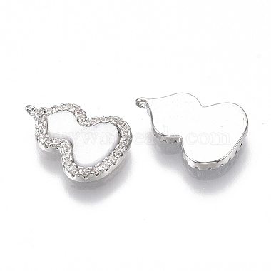 Real Platinum Plated White Vegetables Brass+Cubic Zirconia Charms
