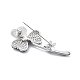 Heart Flower Alloy Crystal Rhinestone Brooches(JEWB-C037-07P)-3