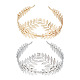 2Pcs 2 Colors Crown & Leaf Alloy Hair Bands(OHAR-GO0001-11)-1