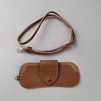 PU Leather Glasses Storage Bags, Sunglasses Case with Belt, Rectangle, Saddle Brown, 660mm(AJEW-WH20054-106A)