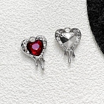 Alloy Pendants, with Heart Charms, Valentine's Day Themes, Platinum, 24x17mm(PW-WGD0AC6-04)