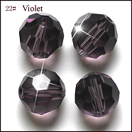 Imitation Austrian Crystal Beads, Grade AAA, Faceted(32 Facets), Round, Blue Violet, 10mm, Hole: 0.9~1mm(SWAR-F021-10mm-204)