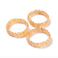 Natural Citrine Oval Beaded Stretch Bracelet, Gemstone Jewelry for Women, Inner Diameter: 2-1/8 inch(5.4~5.5cm)(G-E010-01L)