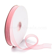 Organza Ribbons, Chiffon Satin Ribbon, for Gift Wrapping, Valentine's Day, Wedding, Birthday Party Decorate, Pink, 3/4 inch(20mm), about  200 yards/roll(182.88m/roll)(ORIB-G010-01G)