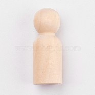 Unfinished Wood Male Peg Dolls People Bodies, for Kids Painting, DIY Crafts, Solid, Hard, Antique White, 43x16mm(DIY-WH0059-09B)