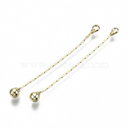 Brass Chain Tassel Big Pendants, with Iron Teardrop, Light Gold, 45~47x0.5mm, Hole: 1.6mm(KK-R129-12A-G)