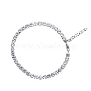 Hip-hop Unisex Titanium Steel Rhinestone Cup Chain Bracelets Street Fashion Jewelry, Stainless Steel Color(YP4439-3)