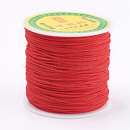 Polyester Cord, Red, 0.8mm, about 87.48 yards(80m)/roll(OCOR-P008-700)