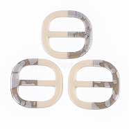 Acrylic Slide Buckles, Webbing Belts Buckles, Clothing Decorations, Two Tone, Imitation Gemstone, Square, Light Grey, 55.5x55.5x3.5mm(OACR-T020-032A)