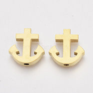 304 Stainless Steel Beads, Anchor, Golden, 14.5x14x3mm, Hole: 1.8mm(STAS-S079-139B)