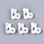 Natural White Shell Beads, Mother of Pearl Shell Beads, Top Drilled Beads, Constellation/Zodiac Sign, Capricorn, 11.5x10x2.5mm, Hole: 0.8mm(SSHEL-ZX004-02K)