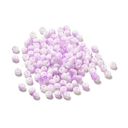 6/0 Opaque Glass Seed Beads, Round Hole, Rondelle, Plum, 4~4.5x3~4mm, Hole: 0.8~1.5mm(SEED-P005-A16)