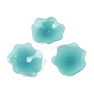 Lotus Leaf Bead Caps, for DIY Jewelry Making, Dark Turquoise, 32~36x33~33.5x4~6mm, Hole: 1.2mm(SACR-A008-07B-01)