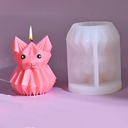 Origami Style DIY Silicone Candle Molds, for Scented Candle Making, Cat Shape, 7.2x8.4cm(SIMO-H140-02F)