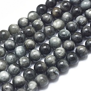 Natura Hawk's Eye Beads Strands, Eagle Eye Stone, Grade A, Round, 6mm, Hole: 1mm, about 62pcs/Strand, 15.75 inch(40cm)(G-D0001-22A-6mm)