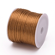 Nylon Cord, Satin Rattail Cord, for Beading Jewelry Making, Chinese Knotting, Chocolate, 1mm, about 32.8 yards(30m)/roll(X-NWIR-L006-1mm-30)