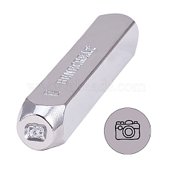 Iron Metal Stamps, for Imprinting Metal, Plastic, Wood, Leather, Camera, 65.5x10mm(AJEW-BC0005-39H)