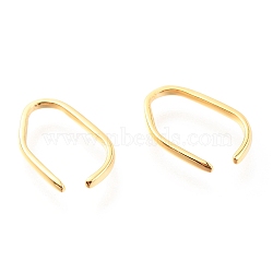 925 Sterling Silver Cuff Earrings, with S925 Stamp, Oval, Golden, 13x9x1mm(EJEW-H124-02G)