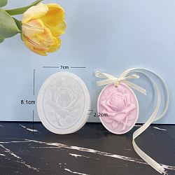 Flower Food Grade DIY Pendant Silicone Molds, Resin Casting Molds, For UV Resin, Epoxy Resin Jewelry Making, White, 81x70x22mm(PW-WG62604-05)