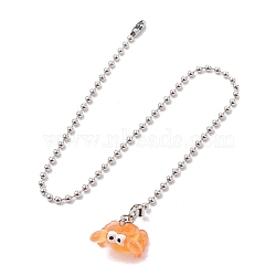 Resin Ceiling Fan Pull Chain Extenders, with Iron Ball Chains, Crab, 330mm, Pendant: 15x21.5x18mm(FIND-JF00126-07)