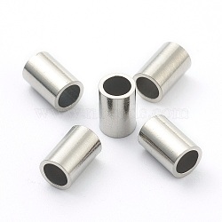 304 Stainless Steel Beads, Tube Beads, Stainless Steel Color, 6x4mm, Hole: 3mm(X-STAS-H160-06D-P)