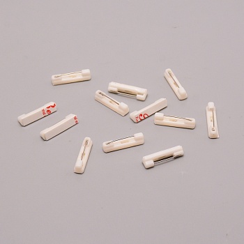 Adhesived Plastic Back Bar Pins Brooch Findings, with Iron Pins, Rectangle, Old Lace, 22x5x4.5mm, Pin: 0.6mm