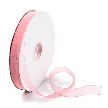 Organza Ribbons, Chiffon Satin Ribbon, for Gift Wrapping, Valentine's Day, Wedding, Birthday Party Decorate, Pink, 3/4 inch(20mm), about  200 yards/roll(182.88m/roll)