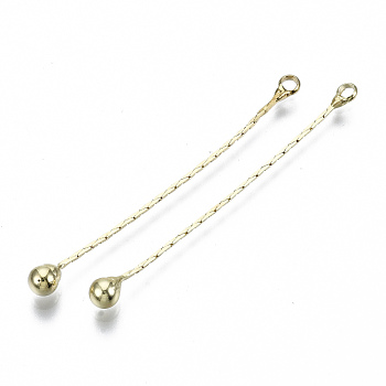 Brass Chain Tassel Big Pendants, with Iron Teardrop, Light Gold, 45~47x0.5mm, Hole: 1.6mm