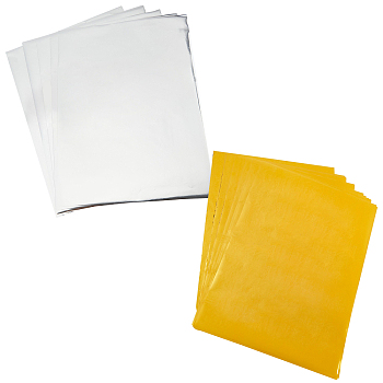 100 Sheets 2 Colors PET Stamping Hot Foil Paper, Transfer Foil Paper, Elegance Laser Printer Craft Paper, Mixed Color, 290x207x0.02mm, 50 sheets/color
