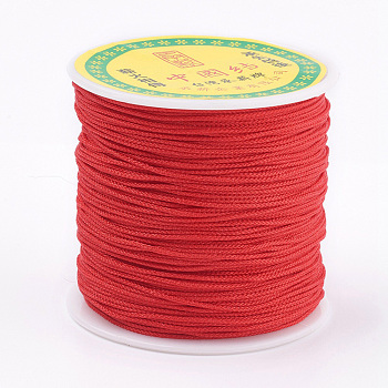 Polyester Cord, Red, 0.8mm, about 87.48 yards(80m)/roll