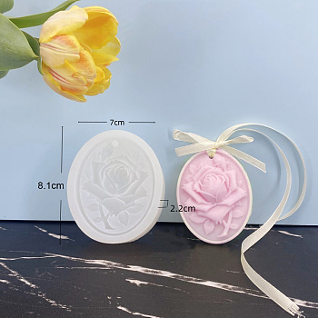 Flower Food Grade DIY Pendant Silicone Molds, Resin Casting Molds, For UV Resin, Epoxy Resin Jewelry Making, White, 81x70x22mm