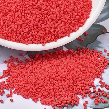 MIYUKI Delica Beads, Cylinder, Japanese Seed Beads, 11/0, (DB0757) Matte Opaque Vermillion Red, 1.3x1.6mm, Hole: 0.8mm, about 10000pcs/bag, 50g/bag