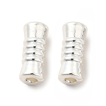 Long-Lasting Plated Alloy Beads, Cadmium Free & Nickel Free & Lead Free, Groove Column, Silver, 9.5x4mm, Hole: 1.6mm
