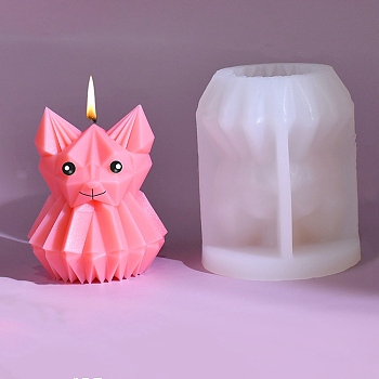 Origami Style DIY Silicone Candle Molds, for Scented Candle Making, Cat Shape, 7.2x8.4cm