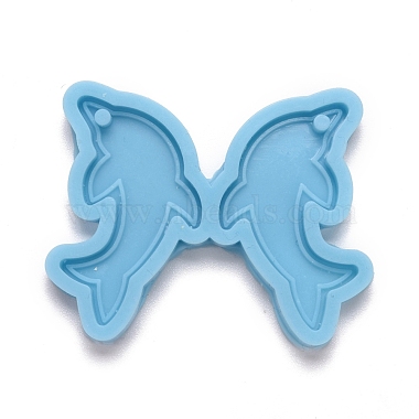 Moules en silicone pendentif en forme de dauphin(X-DIY-M034-04)-2