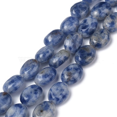Oval Blue Spot Jasper Beads