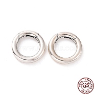 925 Sterling Silver Spring Gate Rings, Antique Silver, 12x2.5mm, Inner Diameter: 7.5mm(STER-D036-10AS-02)