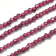 Natural Garnet Beads Strands, Faceted, Round, Cerise, 2mm, Hole: 0.5mm(G-J002-20)