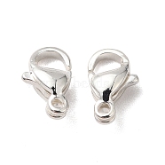 304 Stainless Steel Lobster Claw Clasps, 925 Sterling Silver Plated, 9x5.5x3.5mm, Hole: 1.2mm(STAS-R120-02A-S)