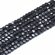 Natural Black Spinel Beads Strands, Faceted, Cube, 3~4x3~4x3~4mm, Hole: 0.6mm, about 98~108 pcs/Strand, 15.55 inch(39.5cm)(G-D0003-B08)