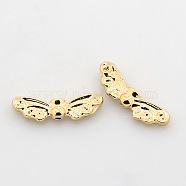 Nickel Free & Lead Free Light Gold Tone Alloy Beads, Long-Lasting Plated, Bees, 7x22x4mm, Hole: 1mm(PALLOY-J471-35G-FF)