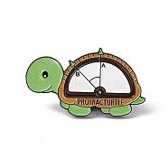 Word Protracturtle Enamel Pin, Electrophoresis Black Alloy Brooch for Backpack Clothes, Tortoise Pattern, 17.5x30x2mm, Pin: 1.2mm(JEWB-A005-02-03)